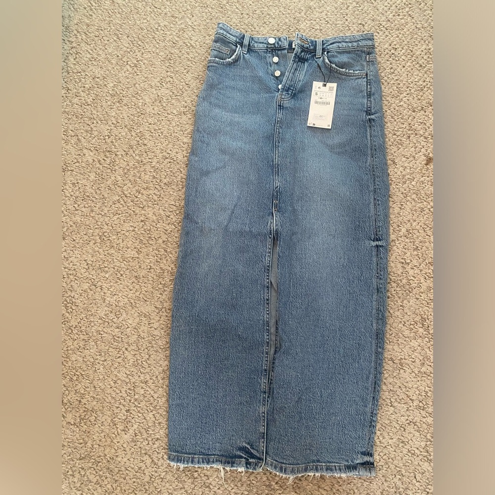 Zara Long Denim Skirt